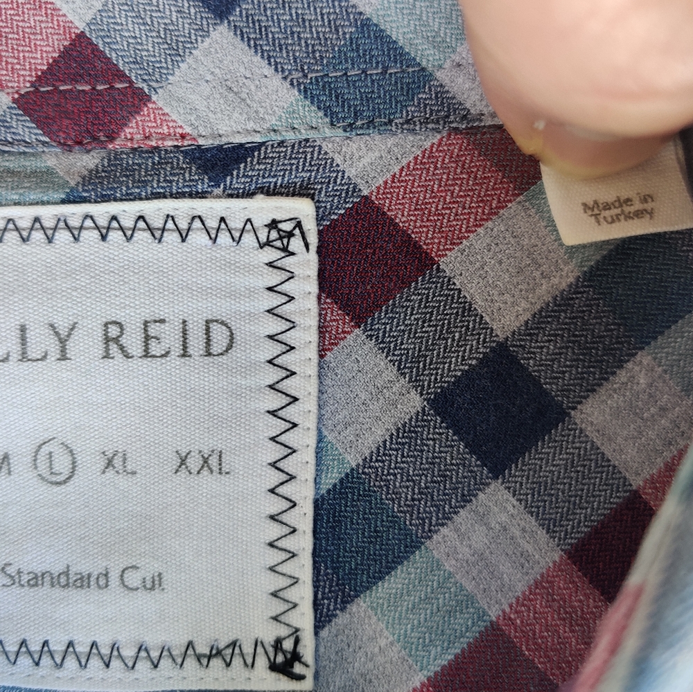 Billy Reid Gingham Sportshirt Sz L - Picture 4 of 9